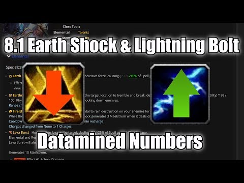 8.1 Earth Shock & Lightning Bolt Redistribution Numbers - PTR Datamining