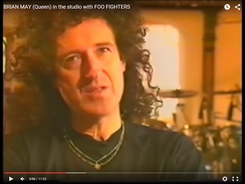 BRIAN MAY (Queen) in the studio with FOO FIGHTERS