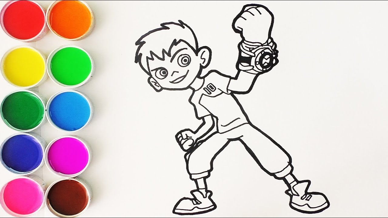 Cómo Dibujar y Colorear a Ben 10 - Dibujos Para Niños - Learn Colors / FunKeep