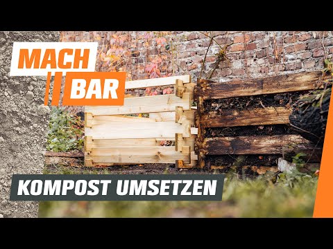 Turning compost: Mixing the compost soil | OBI