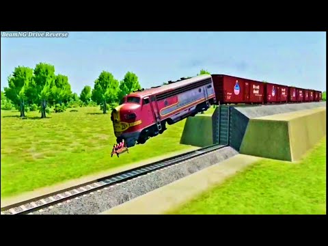 Reverse Trains vs Unfinished Railway Experiment - BeamNG Drive