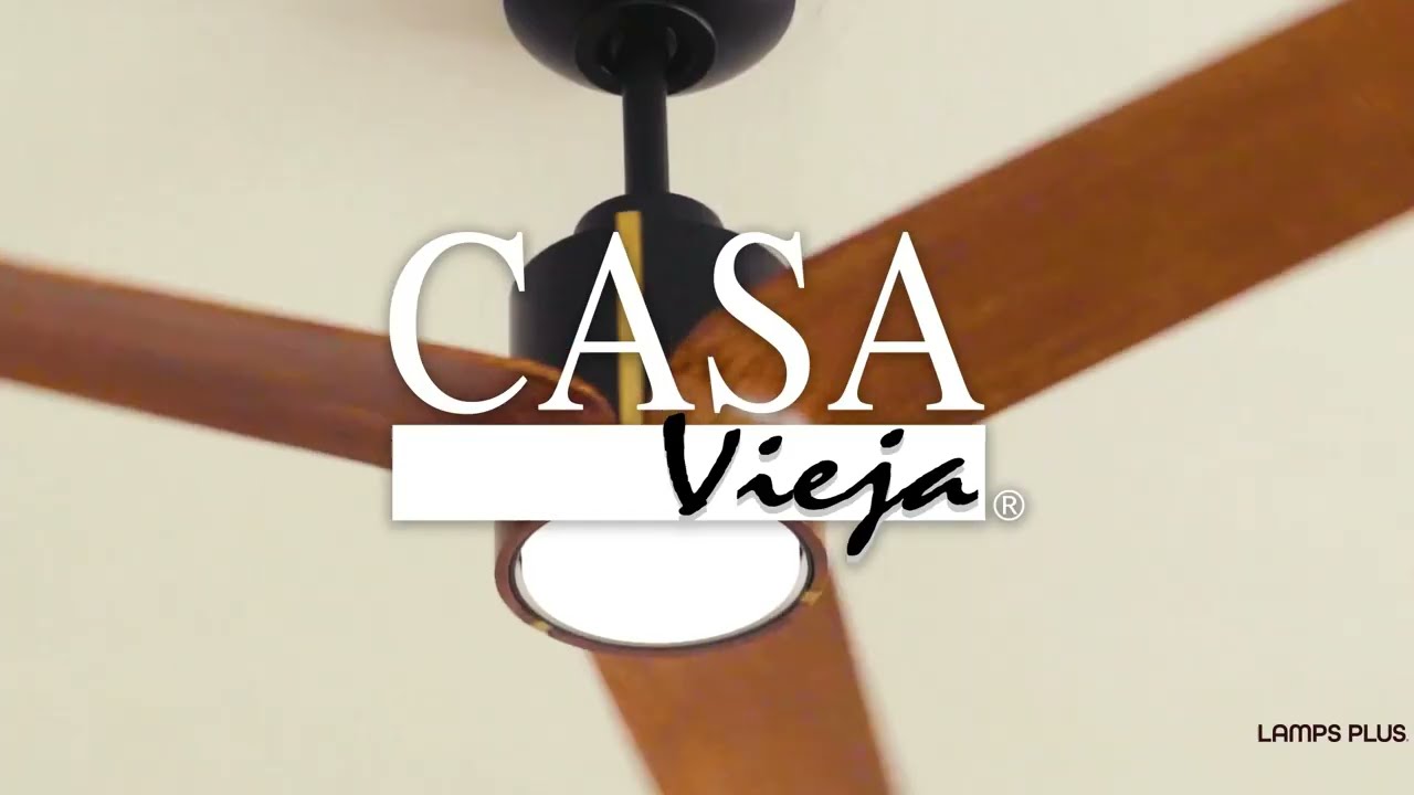 Video 1 Watch A Video About the Casa Vieja Aero Matte Black and Koa LED Ceiling Fan with Remote