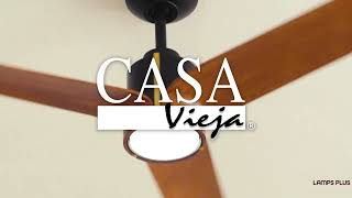 1_Watch A Video About the Casa Vieja Aero Matte Black and Koa LED Ceiling Fan with Remote