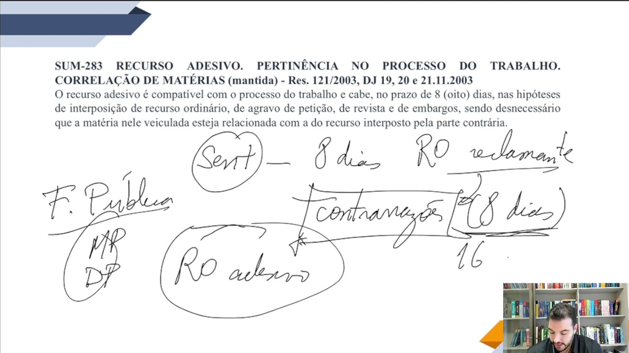 Súmula 283 TST - recurso adesivo no processo do trabalho