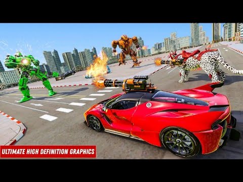 Snow Leopard Robot Transform | Muscle Car Robot Game | Chari Games