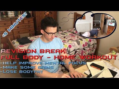 Full Body 5 Minute Home Workout - Revision Break To Increase Mental Focus/Concentration