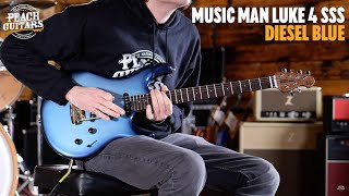 Video thumbnail for No Talking...Just Tones | Music Man Steve Lukather Collection | Luke 4 SSS - Diesel Blue by Peach Guitars