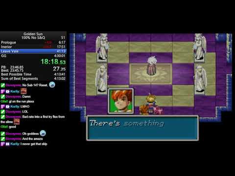 Golden Sun 100% No S&Q speedrun in 4:26:56