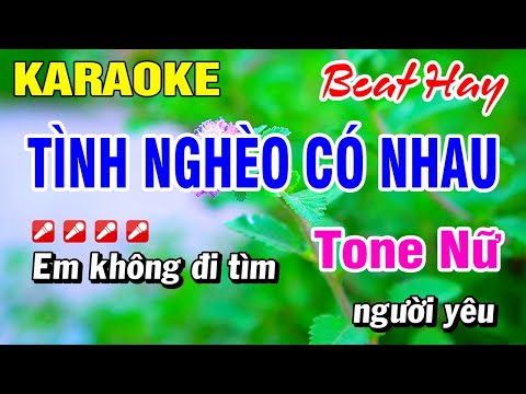 Karaoke Tình Nghèo Có Nhau Nhạc Sống TONE NỮ 2025 | Hoài Phong Organ