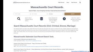 Massachusetts Court Records (Search Criminal, Public, Divorce By Name/Case Online Free)