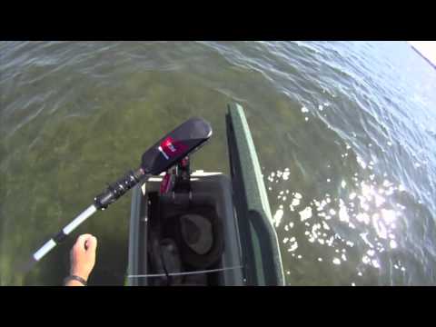 Part of a video titled Trolling Motor on a Stand Up Surfboard - YouTube