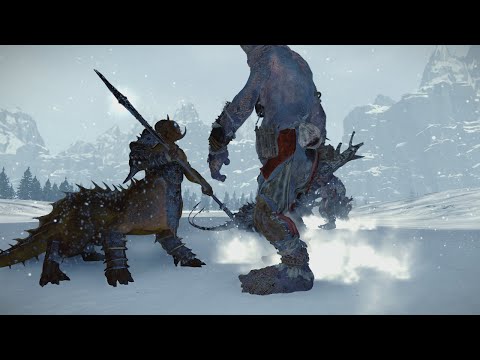 Dragon Ogre Shaggoth VS Chaos Giant Warhammer Total War