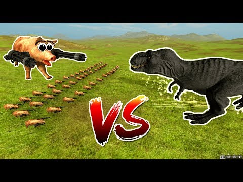 T-REX VS MINI-GUN PIG (EPIC BATTLE!) • Beast Battle Simulator • Part 1