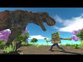 Spongebob Fights Dinosaurs