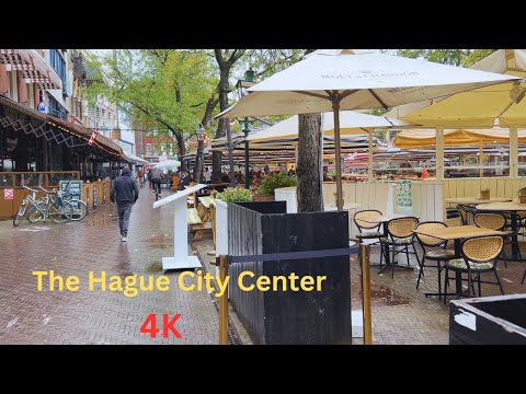 Exploring The Hague (Den Haag) City Centre in the Rain: A Busy Day in the Netherlands | 4K |