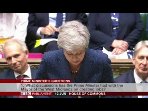 Prime Ministers Question's - Wednesday 12th June 2019