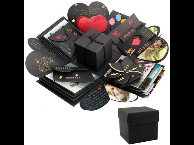Vídeo relacionado con Caja de Regalo de Explosión DIY Caja Sorpresa con Fotos Negro Explosion Box para Cumpleaños Día de San Valentín Aniversario Navidad
