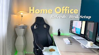 Home Office Refresh On A Budget: My New Desk Setup • clean & organize with me | cozy & productive 🌷