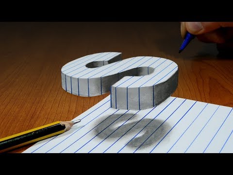 3D Trick Art On Line Paper, Floating Letter S