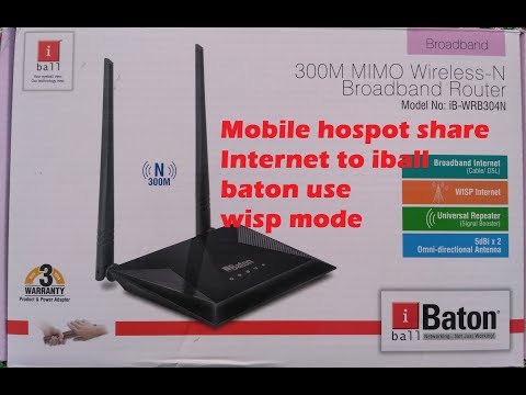 iball baton 300m wireless-n router setup II iball baton connect With Mobile Hospot