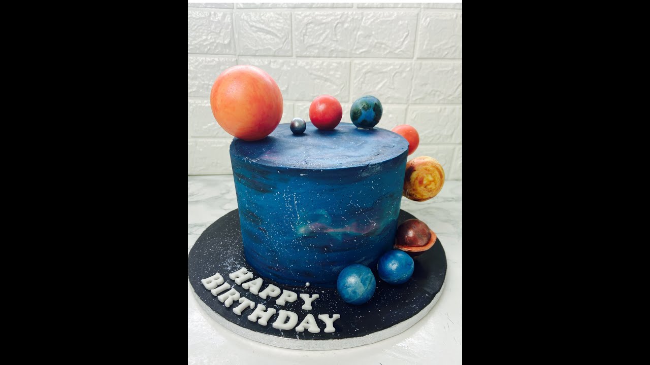 Solar System Galaxy Theme Cake Tutorial