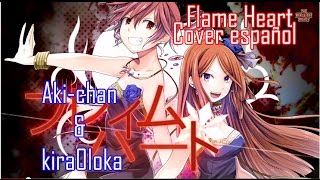 [Teto & Ritsu] Flame Heart Cover español - Aki-chan & kira0loka