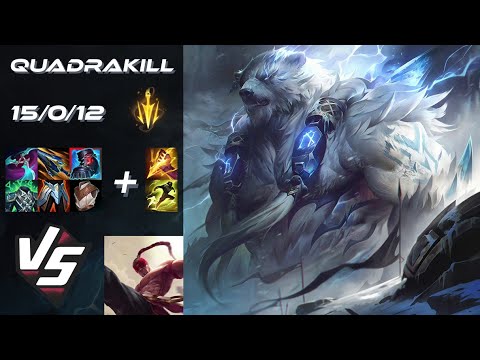 JUNGLE Volibear vs Lee Sin [QUADRAKILL] - NA Grandmaster Patch 25.20