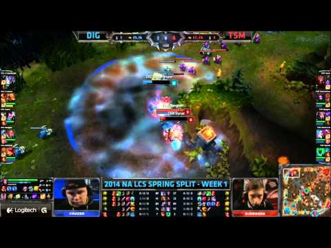 LCS 2014 NA Spring Week 1 Day 2 Team Solo Mid (TSM) vs Dignitas (DIG)