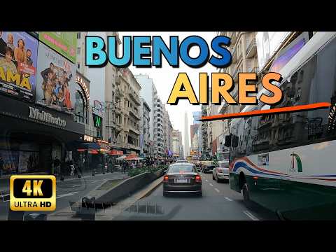 BUENOS AIRES como nunca la viste: De Corrientes a la Autopista 25 de Mayo (4K Driving Tour)