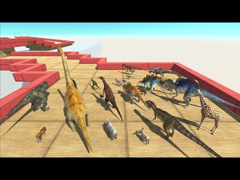 SPEED CHAMPIONS RACE ALL DINOSAURUS VS ANIMALS TO SKY FLAG - Animal Revolt Battle Simulator