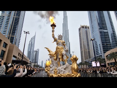 Dubai New Year Parade 2026  Burj Khalifa Route, Luxury Floats & Massive Live Crowds 4K UHD