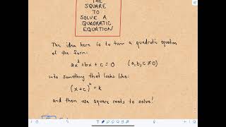 Completing the Square to Solve a Quadratic Equation