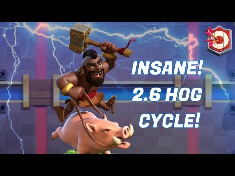 2.6 Hog Cycle Deck! Vs Counter Deck with Max Cards! (2.6 Hog series) - Clash Royale