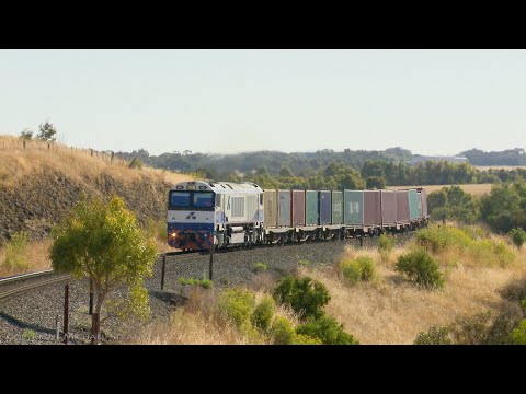 Bradken Livery BK001 Leading 7922V Dooen Container Train (27/1/2017) - PoathTV Australian Railways