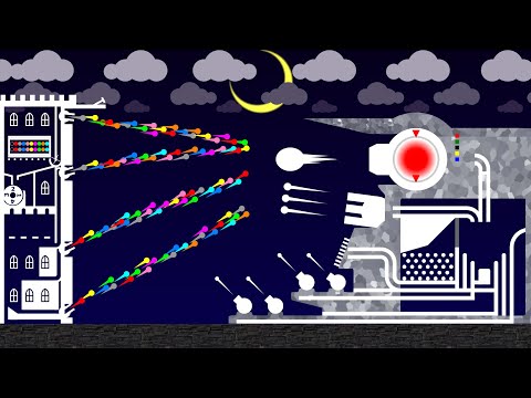 10marbles VS Fortress [Castle Destruction #7] - in Algodoo