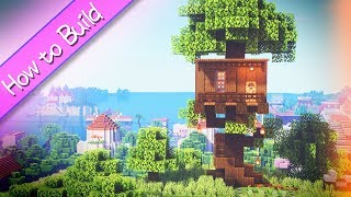 [OSHACRA] Part75 How to build TREE HOUSE for survival/おしゃクラ！ ツリーハウスの作り方 サバイバル用（Minecraft）
