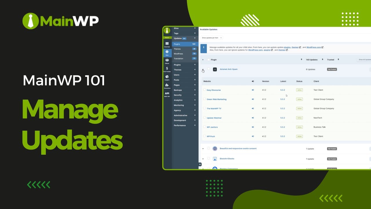 Manage Updates - MainWP 101