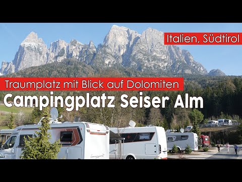 Campingplatz Seiser Alm ⛰Blick auf Dolomiten ⛺Camping in Italien Südtirol