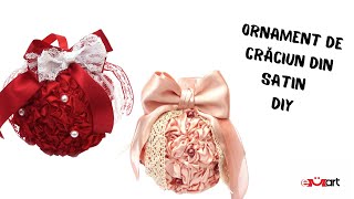 DIY Glob de Crăciun din Satin – Tutorial Ușor