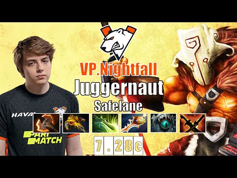 Juggernaut Safelane | VP.Nightfall | BRUTAL SLASH DAMAGE MONSTER CARRY | 7.28c Gameplay Highlights