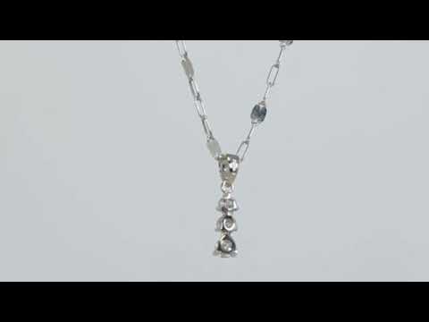 .25CT Diamond 3 Stone Drop Pendant Necklace 18 WG 3.2GM 16” Chain - 29476