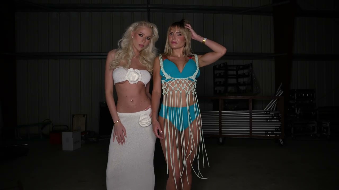 Model Diana Shaforostova poses with Lexie Larsen for Super Model Mgmt Coachella Fashion Show