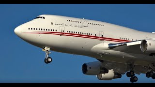 [4K] Dubai Air Wing Royal Flight Boeing 747-400 A6-HRM Landing Los Angeles Int&#39;l Airport KLAX/LAX
