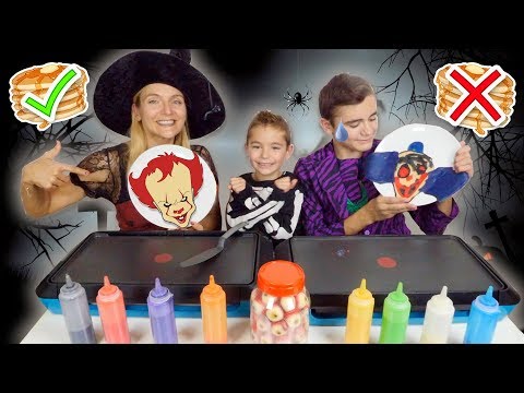 PANCAKE ART CHALLENGE 6 !!! - Halloween Édition : Clown tueur, Zombie, Citrouille ...