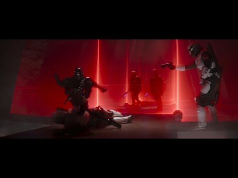 Axe informs fleet about ambush / "R5, next shield!" - The Mandalorian Season Three (2023)