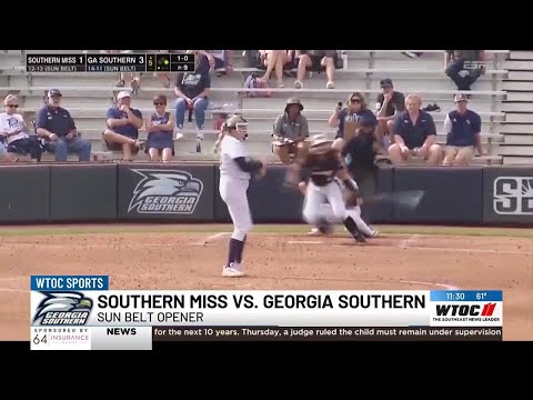 Georgia Southern softball soars to win in first Sun Belt game of season - clipped version
