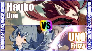 [GBVSR] (4K) Granblue Fantasy Versus Rising Rank match  Hauko (Uno) vs UNO (Ferry)