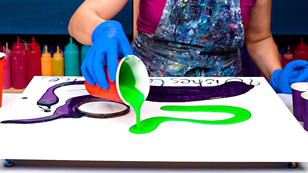 50 Shades of GREEN 💚🎄STUNNING Christmas Tree Inspired Acrylic Pouring - Abstract Fluid Art Idea