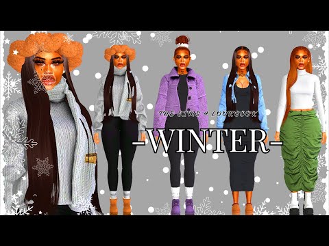 Cozy Winter Lookbook With CC Links | The Sims 4