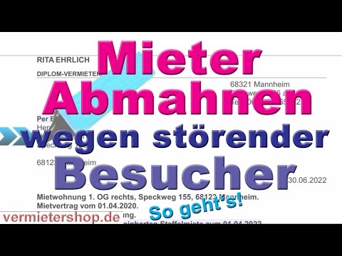 Ruhestörung durch Besucher des Mieters - Hausverbot, Abmahnung. Mustertext - Immobooks.de